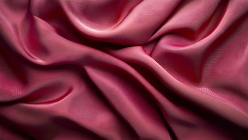 Pink satin fabric lies in controlled folds and draped waves
