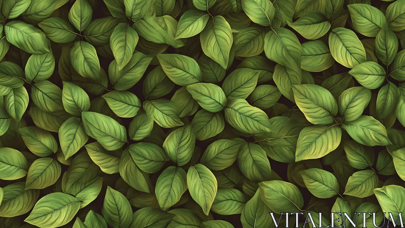 Gentle tapestry of layered green leaves in quiet harmony.