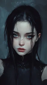 Storm-lit gothic portrait captures a wounded, defiant gaze