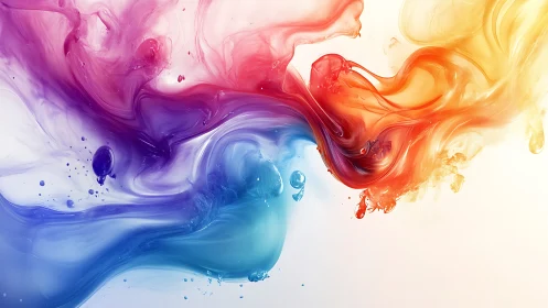 Multicolored liquid swirl abstraction in gradient background.