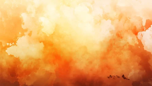 Radiant orange atmospheric gradient with diffuse cloud textures