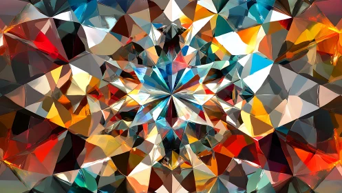 Prismatic crystal shards burst into a kaleidoscope of color
