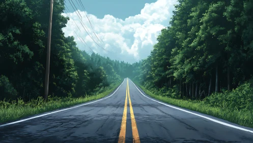 Asphalt Dreams: Where Horizons Bend Into Forever.