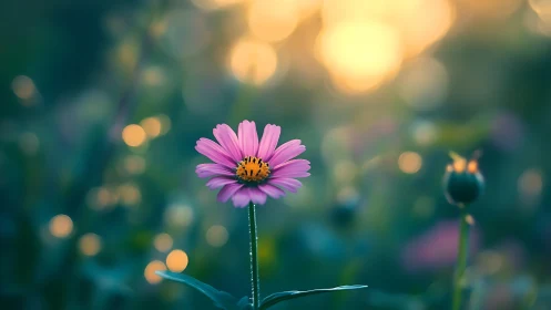 Pink Daisy with Bokeh: Soft Focus Nature Photography.