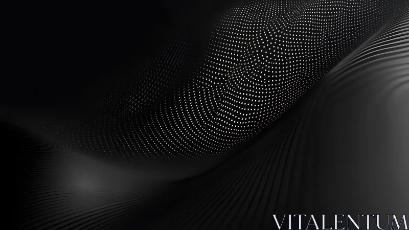 Midnight wave of pixel stars over silent digital dunes.