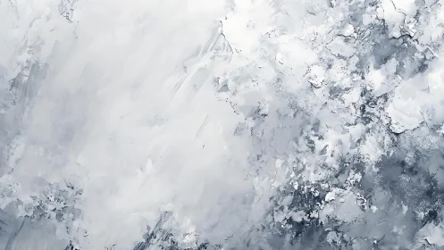 Textured Abstract Winter Landscape in Cool White and Gray Tones.