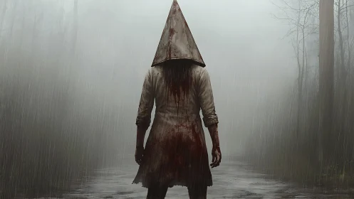 Bloodstained wanderer stalks the drowned road of forgetting