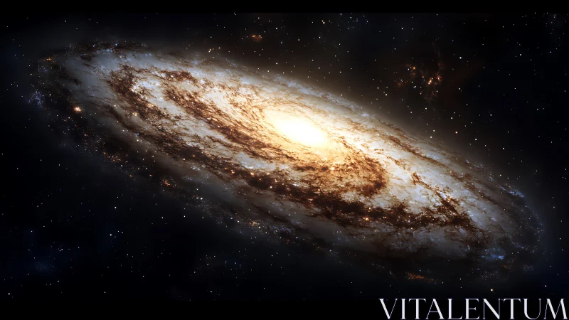 Spiral galaxy swirls like a cosmic whirlpool of molten light