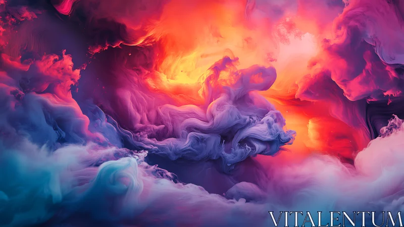 Vivid swirling clouds of colorful abstract digital smoke.