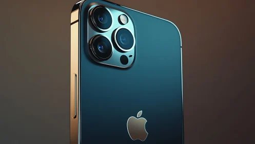 iPhone 12 Pro with triple camera system and teal gradient finish