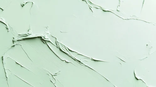Mint green thick paint spread in irregular textured strokes