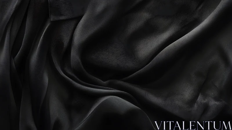 Velvet Shadows Dance Across Black Silk Fabric.