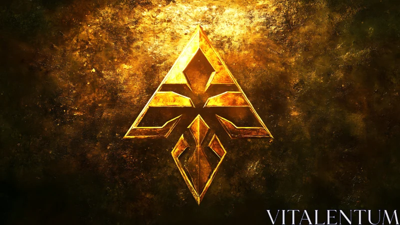 Gilded cosmic sigil blazing over a storm of molten dusk.