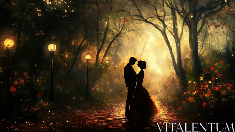 Golden Hour Romance: Two Souls Dancing in the Forest.
