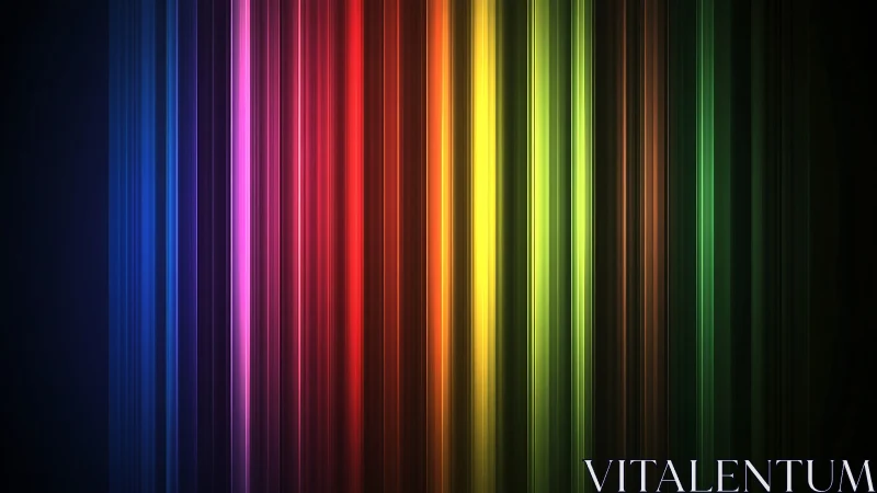 Vertical neon light spectrum bars on dark black background.