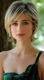 Photorealistic portrait with shallow depth facial rendering.