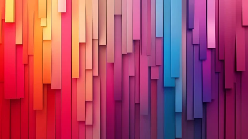 Chromatic city of cascading panels in sunrise gradients.