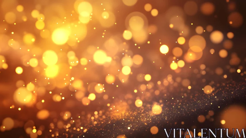 Golden bokeh lights abstract background in warm festive style.