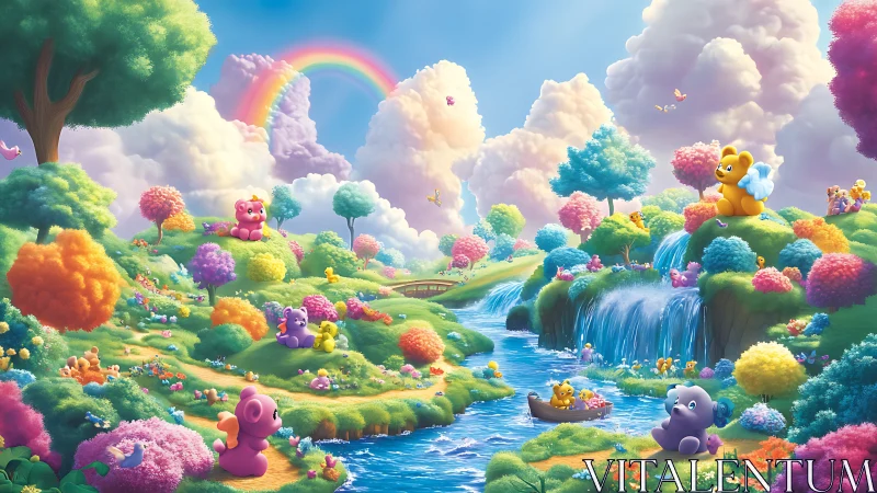 A Magical Garden Where Teddy Bears Explore Wonder.