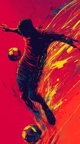 Electric soccer freestyle in bold neon motion splash.