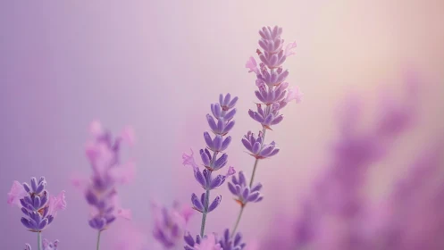 Purple Lavender Blooms in Soft-Focus Botanical Photography.