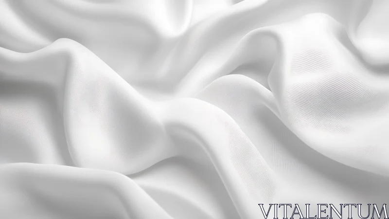 Soft White Silk Fabric with Gentle Folds, Minimalist Style.
