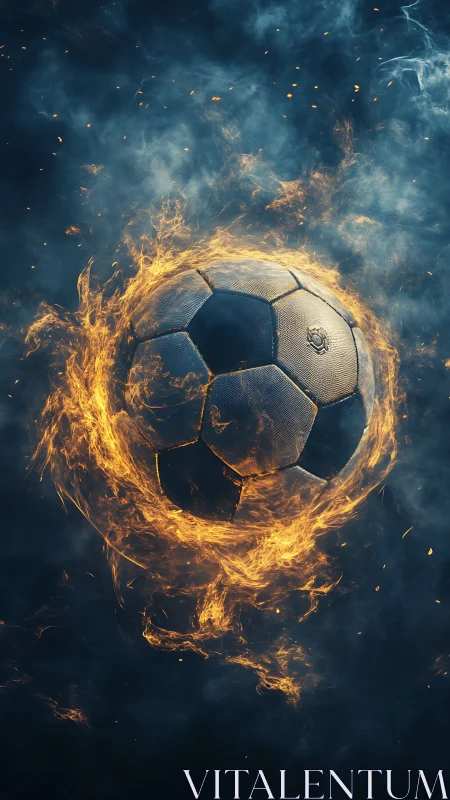 Soccer ball is surrounded by swirling ring of controlled flames