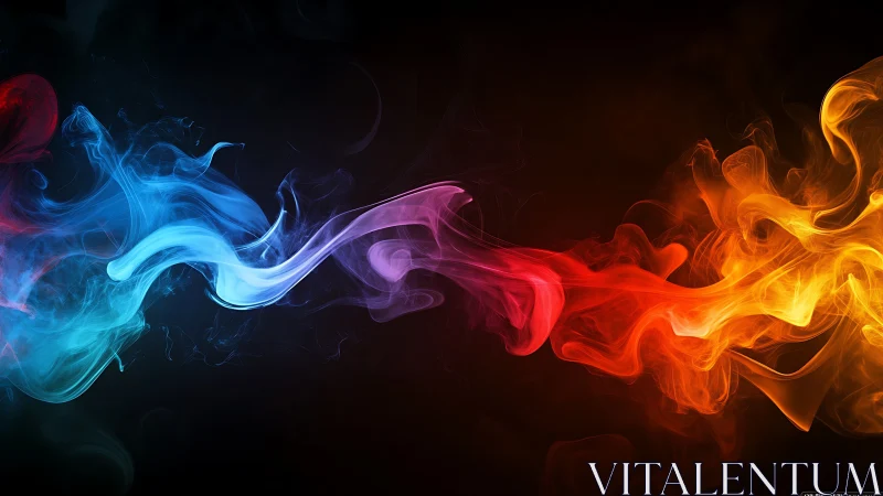 Dynamic Smoke Streams: Blue to Orange Gradient Light Effect.
