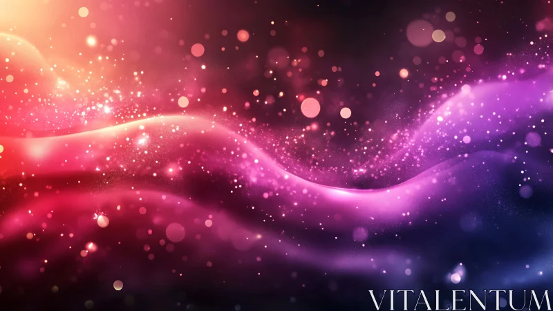 Curved bokeh waveforms render luminous magenta spectral gradients