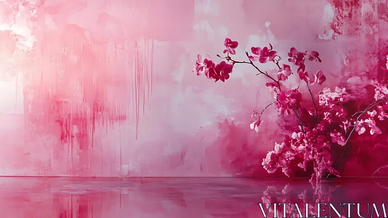 Blossoming orchids quietly repaint a drifting pink horizon