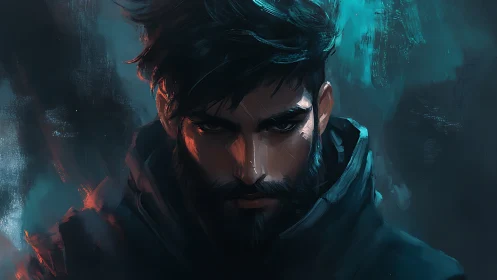 Shadow lit gaze of a quiet storm-hearted wanderer.