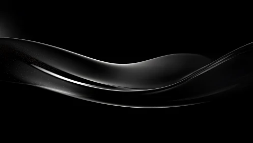 Gentle black wave of light flowing through quiet darkness.