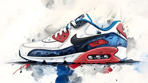 Side profile sneaker illustration isolates Air Max cushioning details