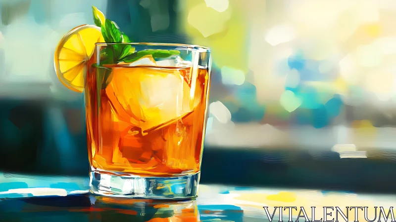 Sunlit Elixir: Golden Cocktail Dance in Luminous Glow.