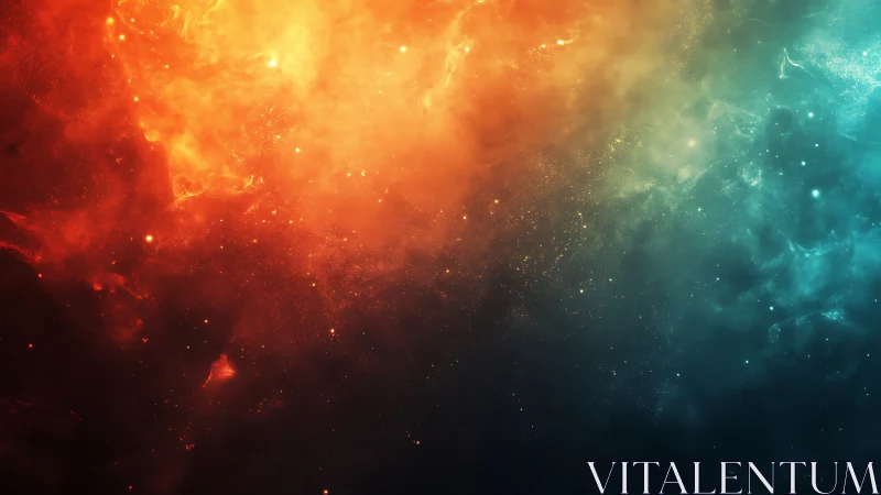 Bipolar stellar nebula gradient with high dynamic chroma field.