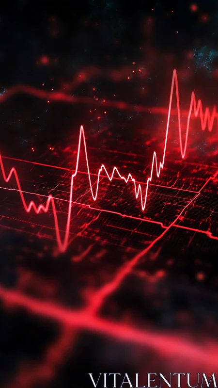 Red waveform trace extends across a dark digital grid
