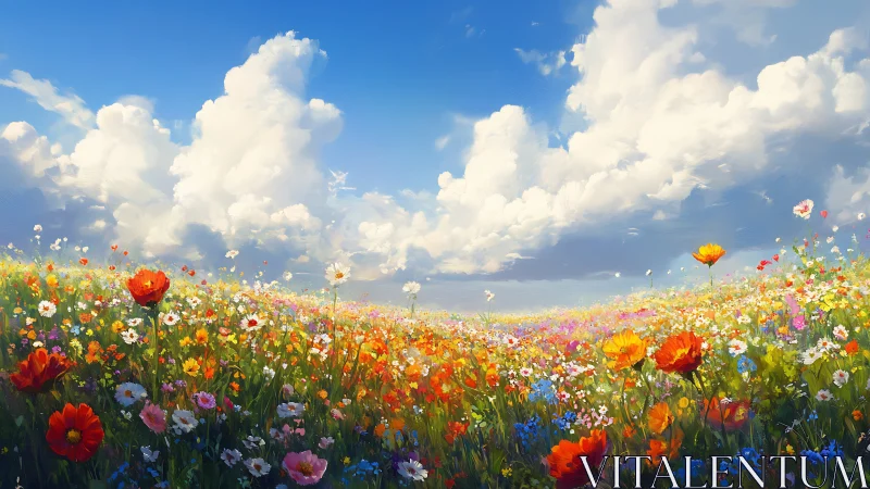 Cloud-drift chorus above a wildflower daydream meadow.