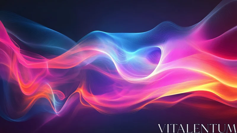 Neon spectral waveforms flow across a dark digital gradient