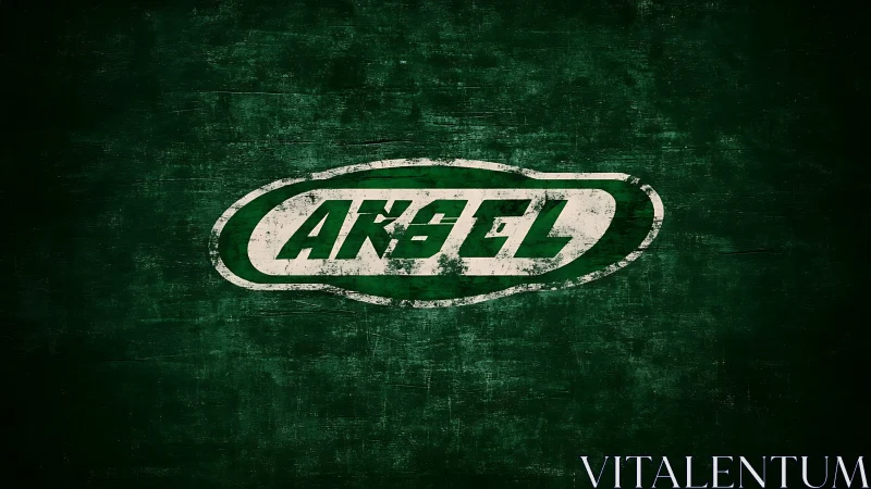 Grunge green logo halo frames bold cracked lettering.