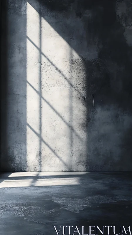 Silent window geometry carving light into concrete hush.