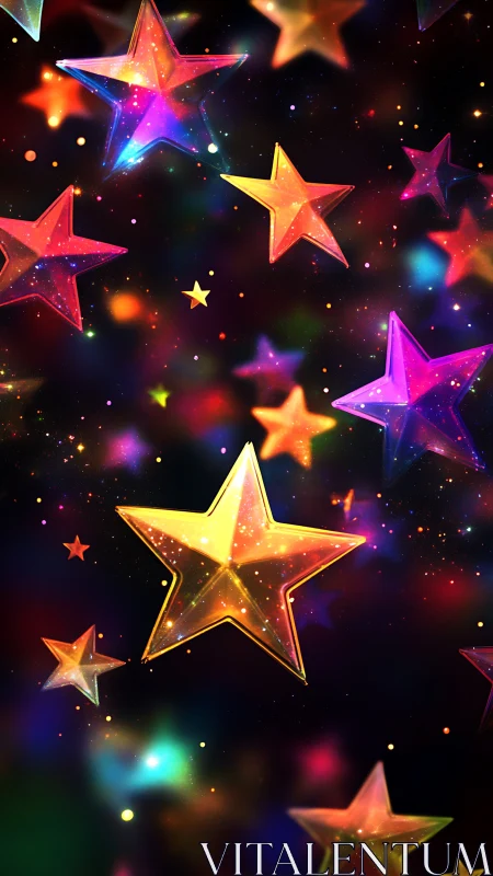 Luminous multicolor stars drift through deep cosmic space