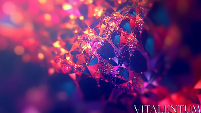 Fractal polygon cluster shows glowing triangular geometry