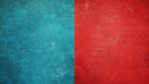 Color duel at the seam where restless red meets patient teal.