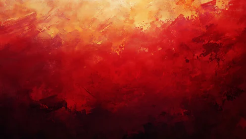 Glowing crimson sky of abstract color softly warms the senses