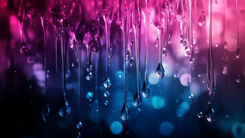 Chromatic viscous droplets in bokeh-saturated gradient field.