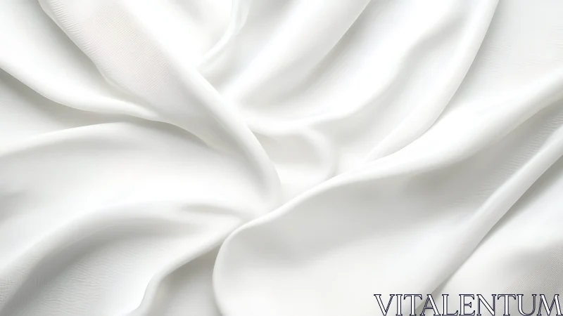 Soft White Silk Fabric with Elegant Gentle Folds, Minimalist Style.