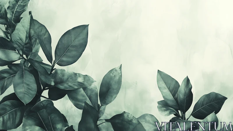 Soft mint hush with glossy leaves leaning into quiet light.