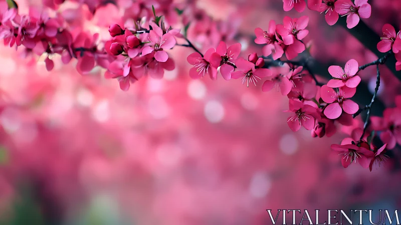 Macro depth of field analysis reveals pink cherry blossoms with selective focus blur