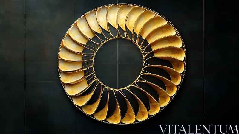 Parametric golden ring structure renders engineered radial symmetry