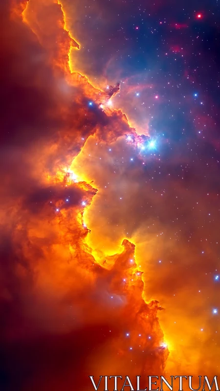 Nebula firewalls and starlit embers along a cosmic cliff.